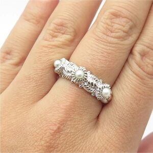 - Judith Ripka sterling silver pearl ring